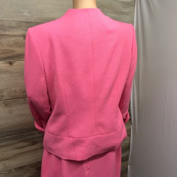 SAG HARBOR Women 2Piece Skirt/Blazer Suit Petite Pink Button Up - Picture 6 of 10